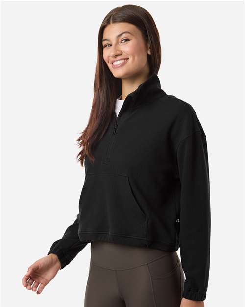 Swannies SWKL400L Women's Kenna Quarter-Zip Pullover - Black - model side