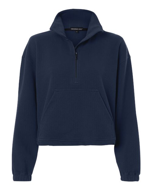 Swannies SWKL400L Women's Kenna Quarter-Zip Pullover - Navy - front