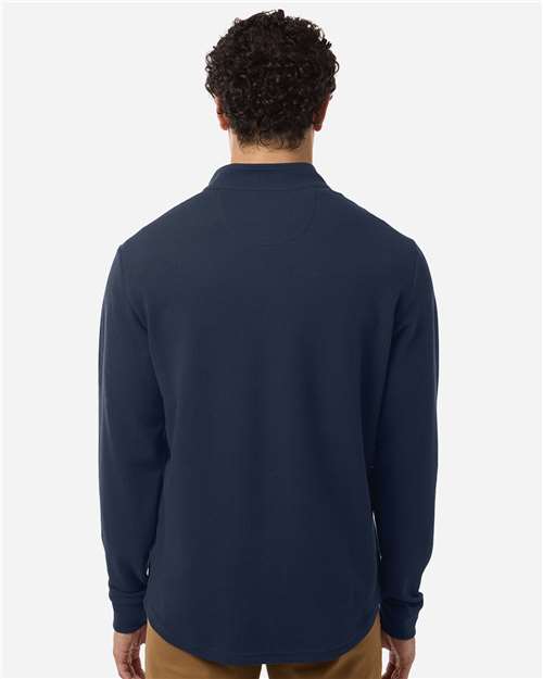 Swannies SWL500 Men's Luke Quarter-Zip Pullover - Navy - model back