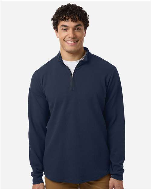 Swannies SWL500 Men's Luke Quarter-Zip Pullover - Navy - model front