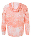HUK H12L0047 Men's Pursuit Mossy Oak Printed Hooded Long Sleeve T-Shirt - Coral Reef - back