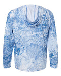 HUK H12L0047 Men's Pursuit Mossy Oak Printed Hooded Long Sleeve T-Shirt - Regatta - back