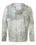 HUK H12L0047 Men's Pursuit Mossy Oak Printed Hooded Long Sleeve T-Shirt - Seagrass - back