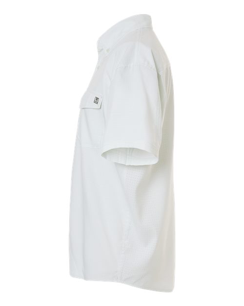 HUK H1500220 Men's Tidepoint Printed Short Sleeve Shirt - Pale Algae - side