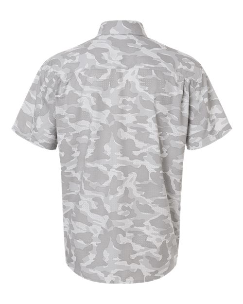 HUK H1500220 Men's Tidepoint Printed Short Sleeve Shirt - Seagull - back