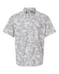 HUK H1500220 Men's Tidepoint Printed Short Sleeve Shirt - Seagull - front