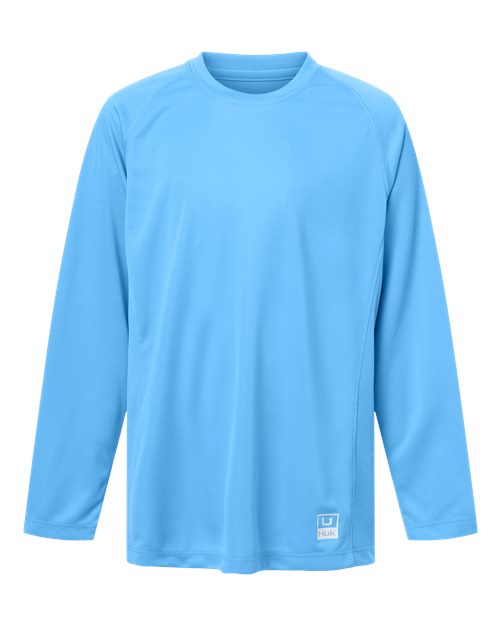 HUK H712L004 Youth Pursuit Long Sleeve T-Shirt - Marolina Blue - front