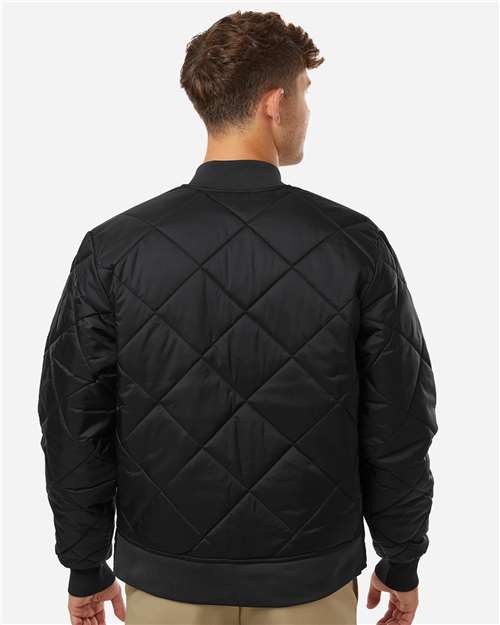 Dickies 6124 Men's Diamond Quilted Jacket - Black - model back