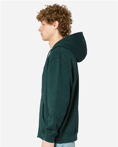 Lane Seven LS14003 Unisex Premium Full-Zip Hoodie Sweatshirt - Sports Green - model side