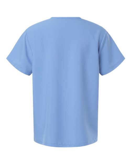Hanes HMB000 Men's V-Neck Pocket Scrub Top - Ceil Blue - back