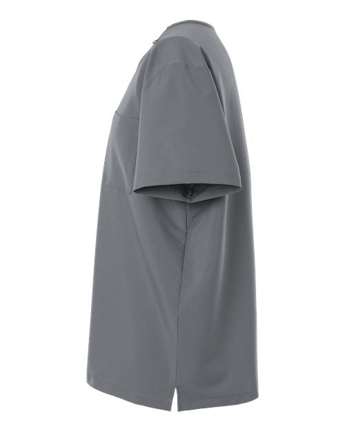 Hanes HMB000 Men's V-Neck Pocket Scrub Top - Grey - side