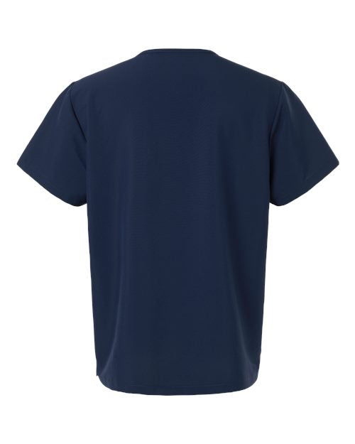 Hanes HMB000 Men's V-Neck Pocket Scrub Top - Navy - back