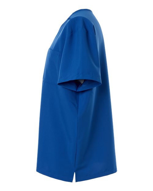 Hanes HMB000 Men's V-Neck Pocket Scrub Top - Royal Blue - side