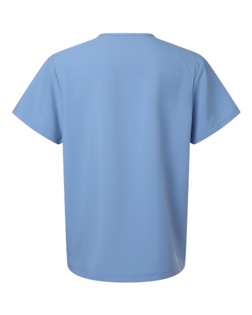 Hanes HMB002 Men's V-Neck 3 Pocket Scrub Top - Ceil Blue - back