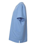 Hanes HMB002 Men's V-Neck 3 Pocket Scrub Top - Ceil Blue - side