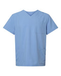 Hanes HMB002 Men's V-Neck 3 Pocket Scrub Top - Ceil Blue - front