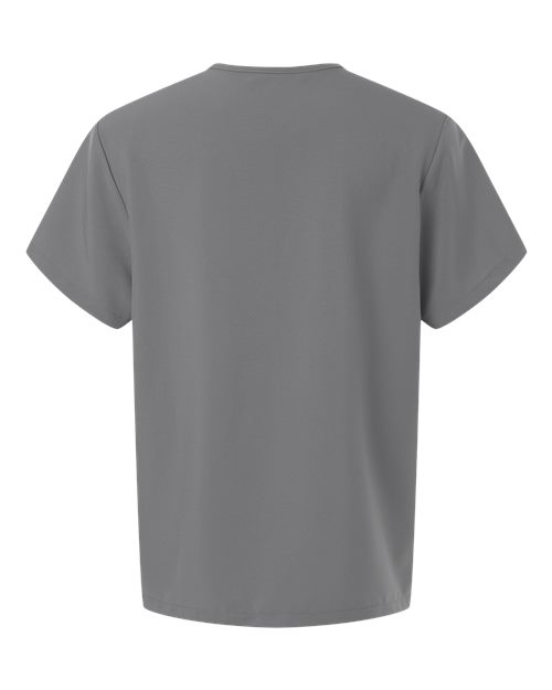 Hanes HMB002 Men's V-Neck 3 Pocket Scrub Top - Grey - back