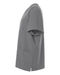 Hanes HMB002 Men's V-Neck 3 Pocket Scrub Top - Grey - side