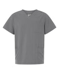 Hanes HMB002 Men's V-Neck 3 Pocket Scrub Top - Grey - front