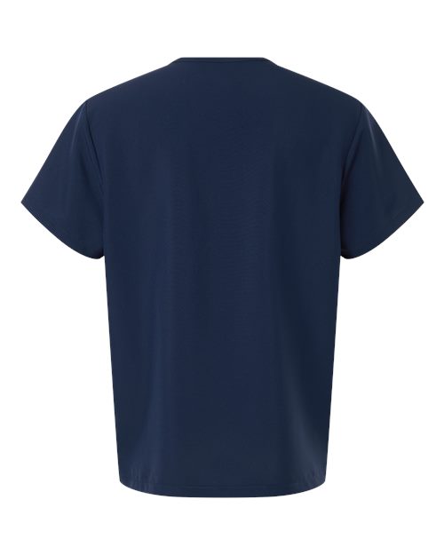 Hanes HMB002 Men's V-Neck 3 Pocket Scrub Top - Navy - back