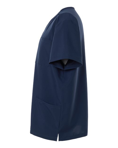 Hanes HMB002 Men's V-Neck 3 Pocket Scrub Top - Navy - side