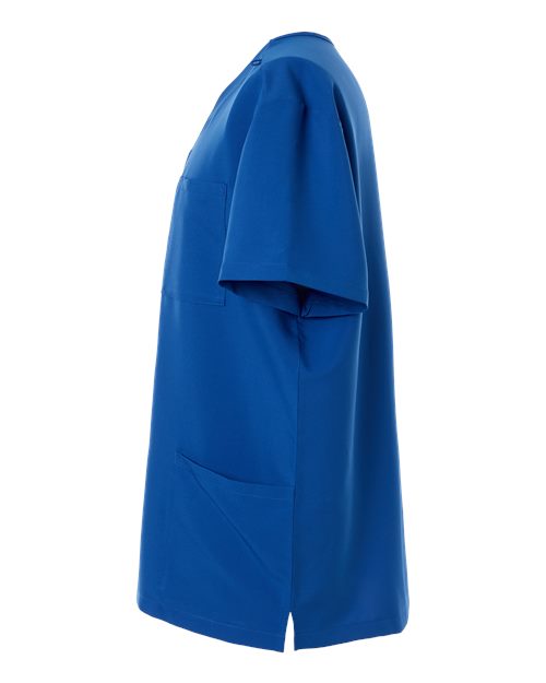 Hanes HMB002 Men's V-Neck 3 Pocket Scrub Top - Royal Blue - side