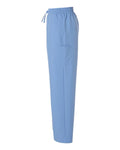 Hanes HMB003 Men's Scrub Open Leg Pants - Ceil Blue - side