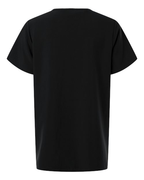 Hanes HSB000 Women's V-Neck 1 Pocket Scrub Top - Black - back