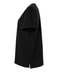 Hanes HSB000 Women's V-Neck 1 Pocket Scrub Top - Black - side