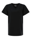 Hanes HSB000 Women's V-Neck 1 Pocket Scrub Top - Black - front