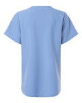 Hanes HSB000 Women's V-Neck 1 Pocket Scrub Top - Ceil Blue - back