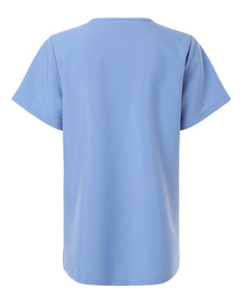Hanes HSB000 Women's V-Neck 1 Pocket Scrub Top - Ceil Blue - back