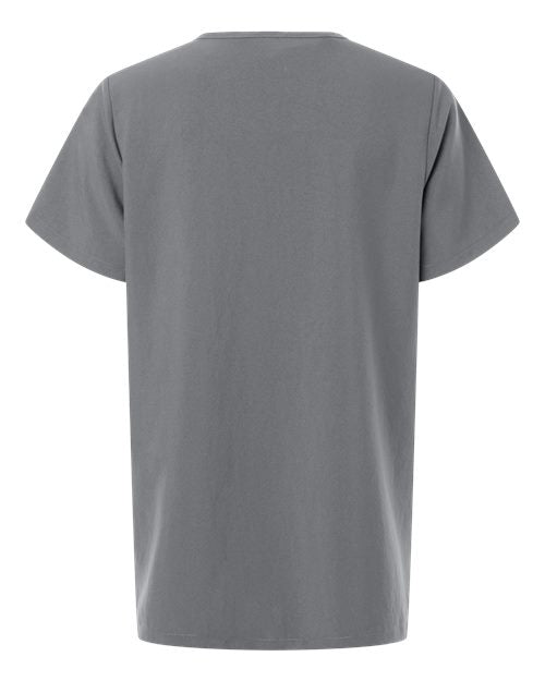 Hanes HSB000 Women's V-Neck 1 Pocket Scrub Top - Grey - back