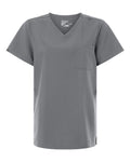 Hanes HSB000 Women's V-Neck 1 Pocket Scrub Top - Grey - front