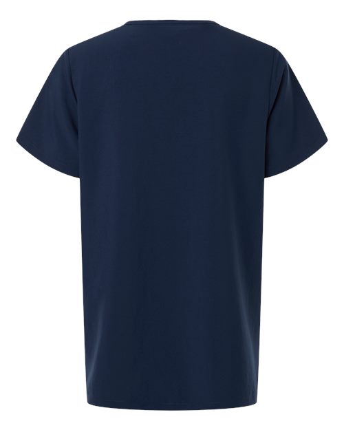Hanes HSB000 Women's V-Neck 1 Pocket Scrub Top - Navy - back