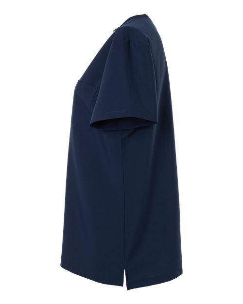 Hanes HSB000 Women's V-Neck 1 Pocket Scrub Top - Navy - side