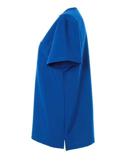 Hanes HSB000 Women's V-Neck 1 Pocket Scrub Top - Royal Blue - side