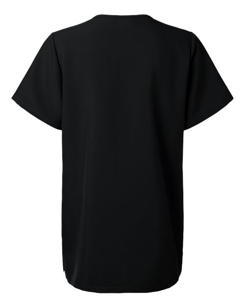Hanes HSB002 Women's V-Neck 3 Pocket Scrub Top - Black - back