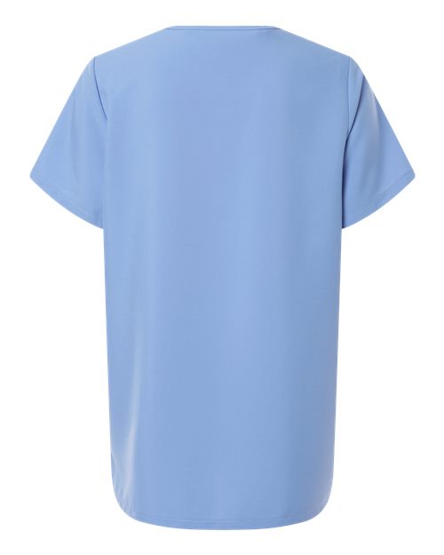 Hanes HSB002 Women's V-Neck 3 Pocket Scrub Top - Ceil Blue - back
