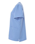 Hanes HSB002 Women's V-Neck 3 Pocket Scrub Top - Ceil Blue - side