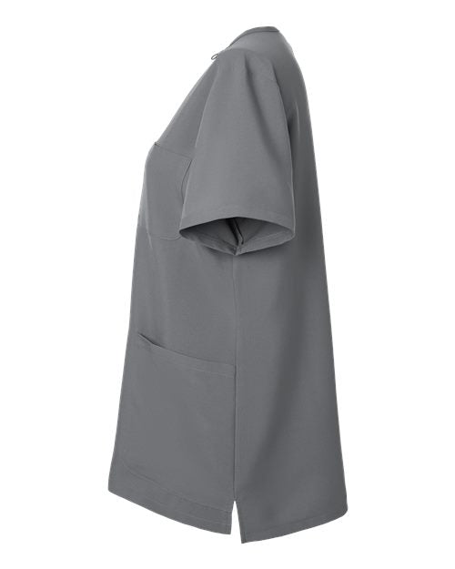 Hanes HSB002 Women's V-Neck 3 Pocket Scrub Top - Grey - side