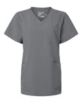 Hanes HSB002 Women's V-Neck 3 Pocket Scrub Top - Grey - front