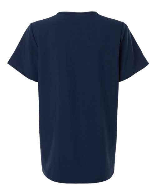 Hanes HSB002 Women's V-Neck 3 Pocket Scrub Top - Navy - back