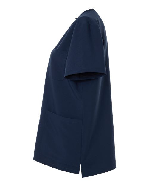 Hanes HSB002 Women's V-Neck 3 Pocket Scrub Top - Navy - side