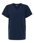 Hanes HSB002 Women's V-Neck 3 Pocket Scrub Top - Navy - front