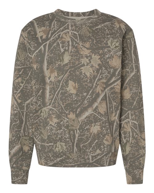 Independent Trading Co. SS3000 Midweight Crewneck Sweatshirt - Deadwood Tree Camo - front