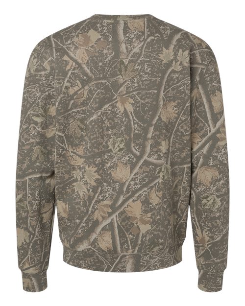 Independent Trading Co. IND3000 Unisex Heavyweight Crewneck Sweatshirt - Deadwood Tree Camo - back