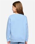 LAT 2225 Youth Crewneck Sweatshirt - Light Blue - model back