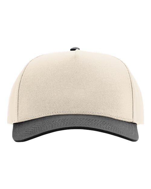 Richardson 323FPC Full Fabric Five-Panel Champ Cap - Cream/ Black - front