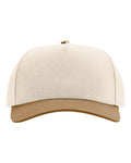 Richardson 323FPC Full Fabric Five-Panel Champ Cap - Cream/ Caramel - front
